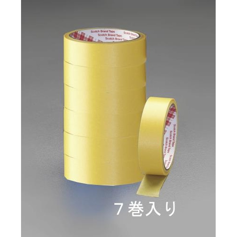 エスコ EA943MB-18 18mmx18mマスキングテープ(塗装用7巻) 1個（ご注文単位1個）【直送品】