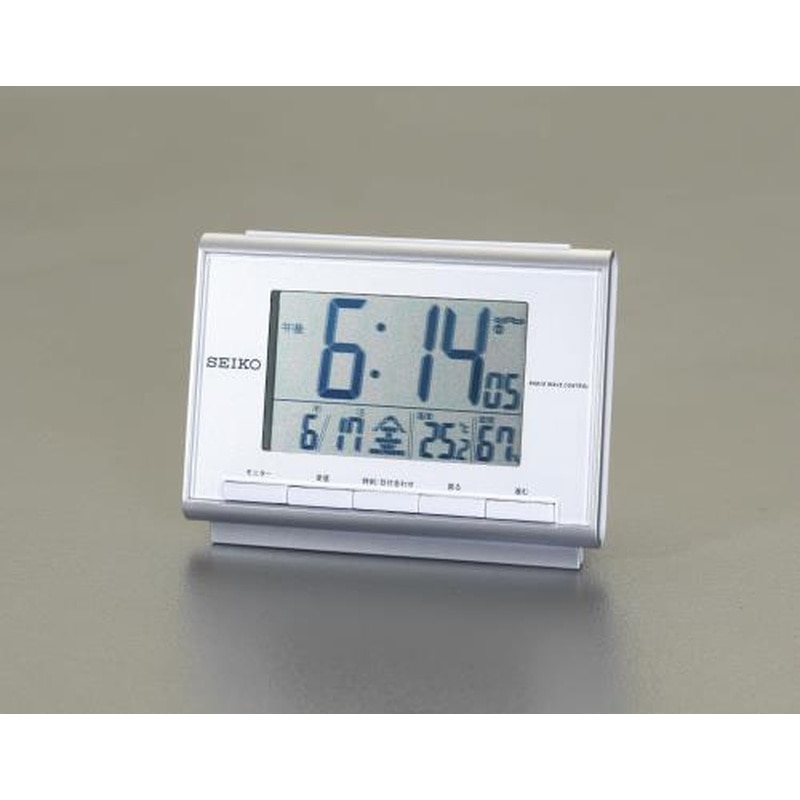 エスコ EA798CS-56 83x120x48mm［電波]目ざまし時計 1個（ご注文単位1個）【直送品】