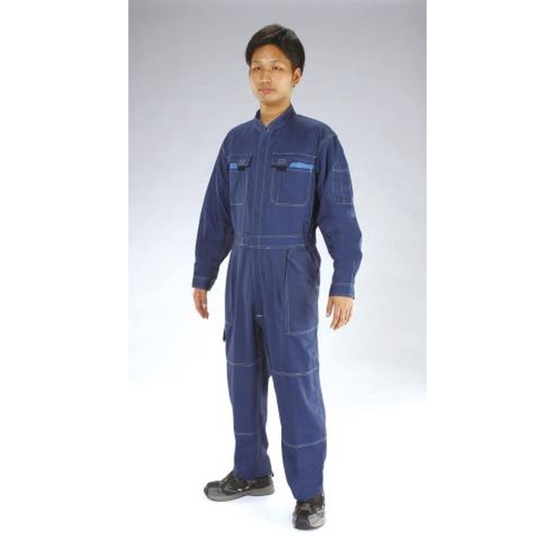 エスコ EA996AC-54[3L]継ぎ作業服(帯電防止/ネイビー) 1個（ご注文単位1個）【直送品】