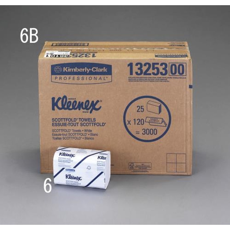 エスコ EA929AP-6B 205x315mmハンドタオル(120枚/25パック) 1個（ご注文単位1個）【直送品】