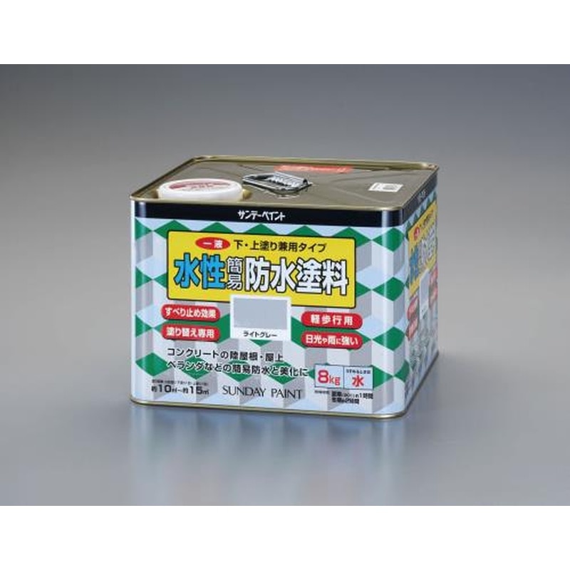 エスコ EA942EN-41 8kg［水性]1液型簡易防水塗料(ライトグレー) 1個（ご注文単位1個）【直送品】