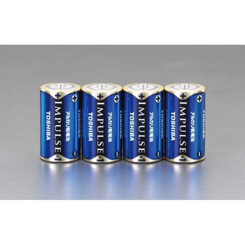 エスコ EA758YT-1A[単1x4本]アルカリ乾電池(IMPULSE) 1個（ご注文単位1個）【直送品】
