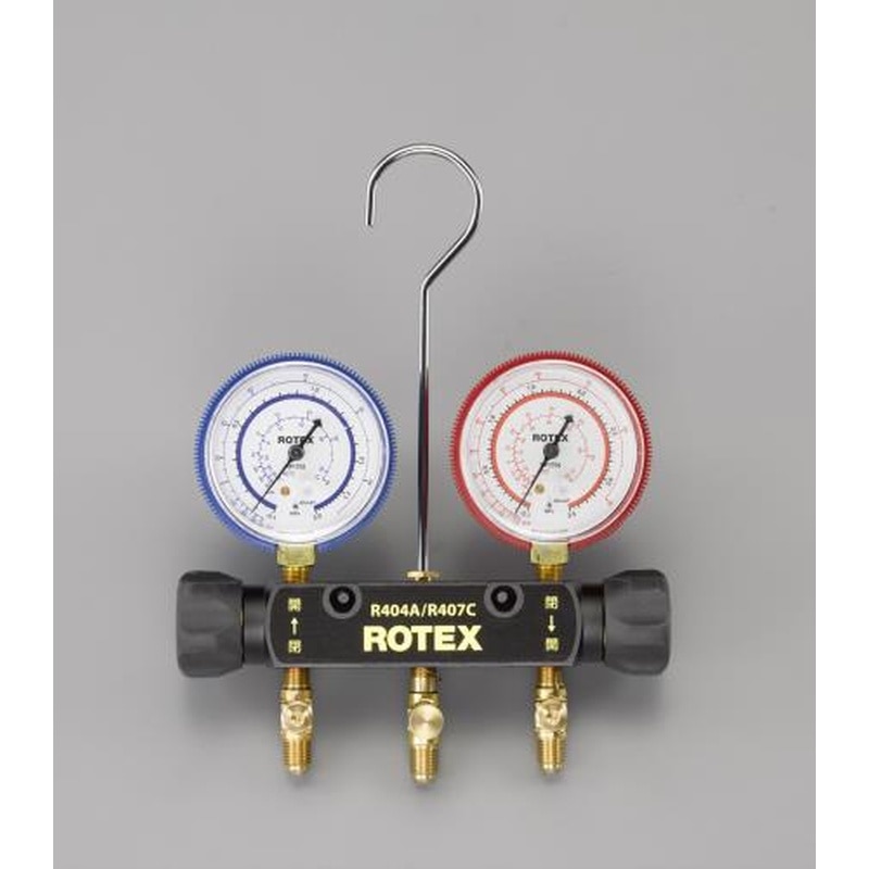 エスコ EA101LR-2S[R404A・R407C]ゲージマニホールド 1個（ご注文単位1個）【直送品】