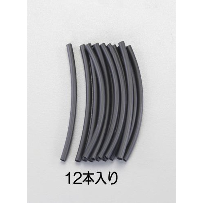 エスコ EA944BL-9.5 9.5x152mm熱収縮チューブ(黒) 1個（ご注文単位1個）【直送品】