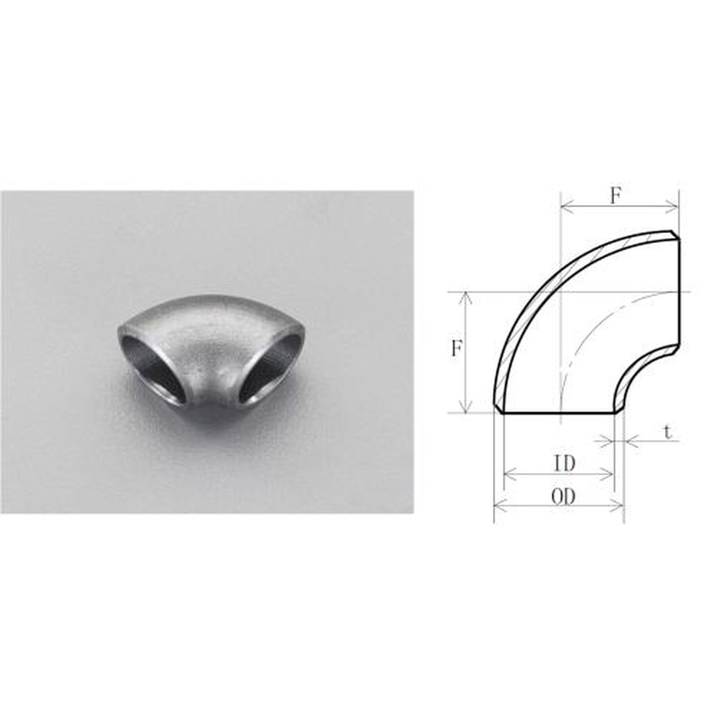 エスコ EA469GB-20 2”溶接90゜ショートエルボ 1個(ご注文単位1個)【直送品】