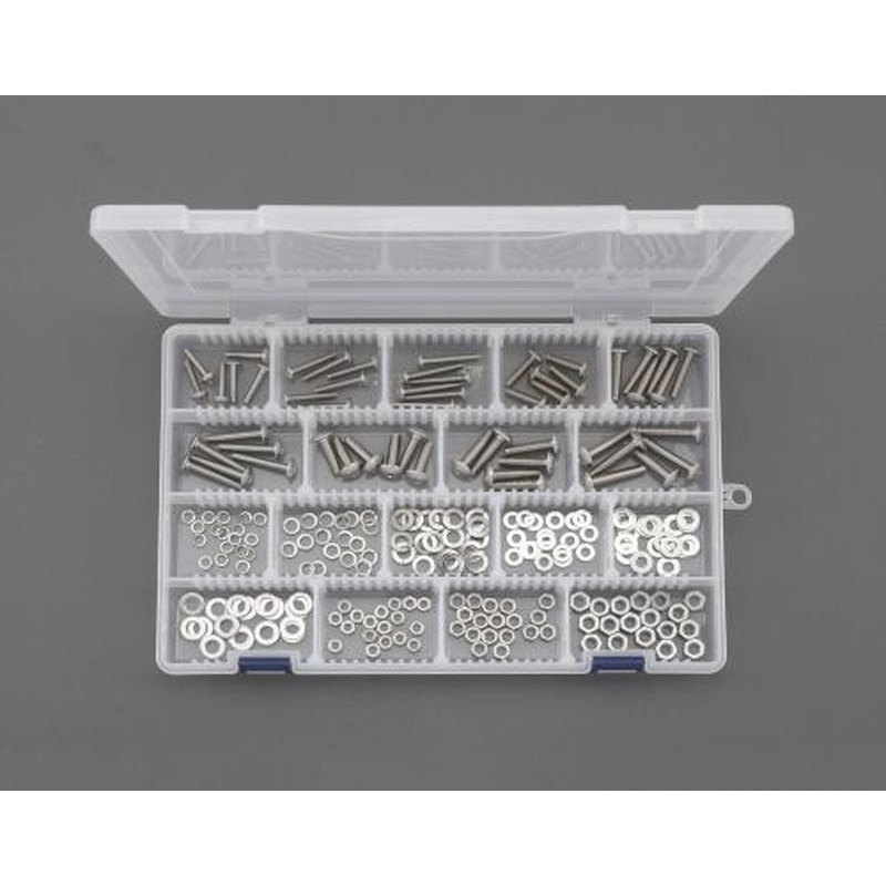 エスコ EA949AD-53 M4・M5・M6トラス小ねじ・ナット・ワッシャーセット(ステンレス製) 1個（ご注文単位1個）【直送品】