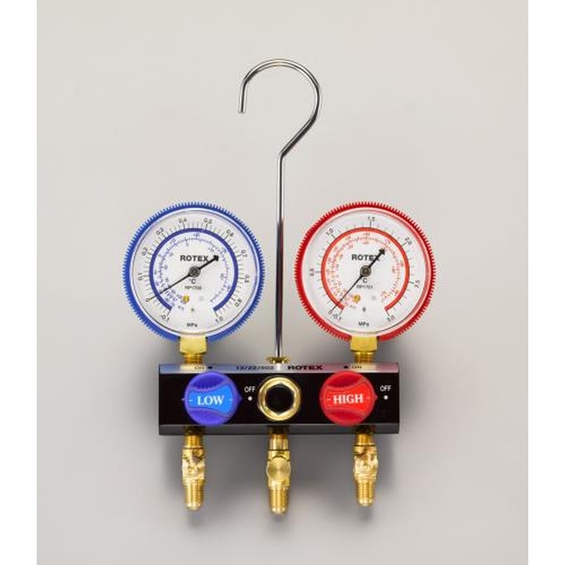 エスコ EA101BB-1[R12・R22]ボールバルブ式ゲージマニホールド 1個（ご注文単位1個）【直送品】