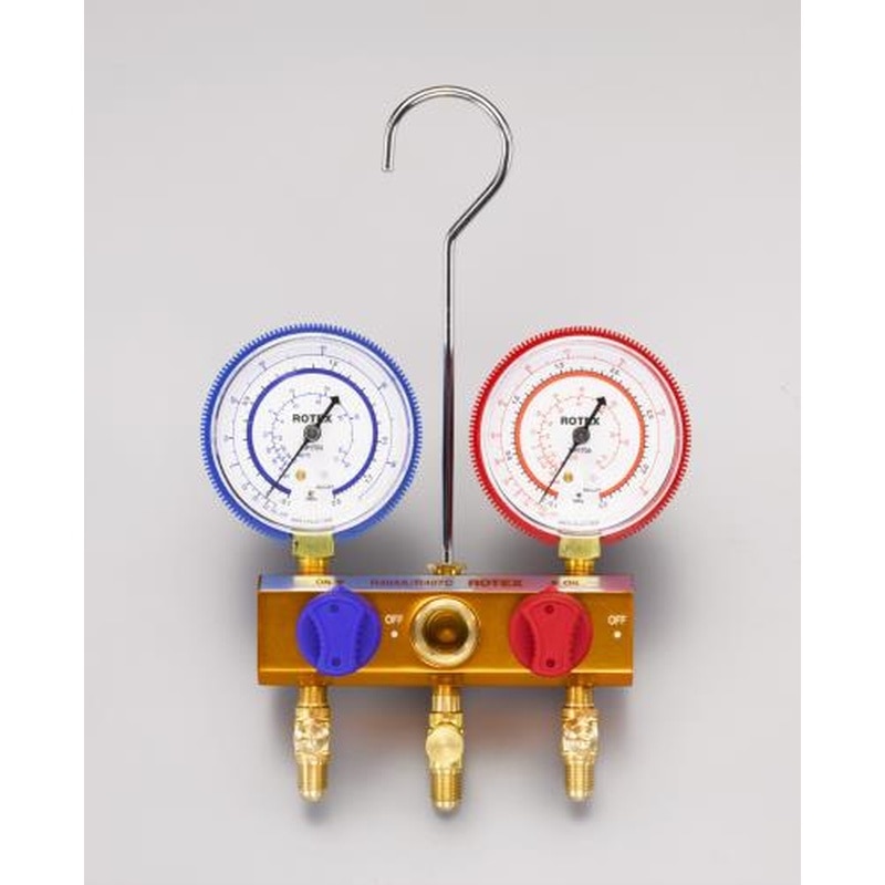 エスコ EA101LR[R404A・R407C]ボールバルブ式ゲージマニホールド 1個（ご注文単位1個）【直送品】