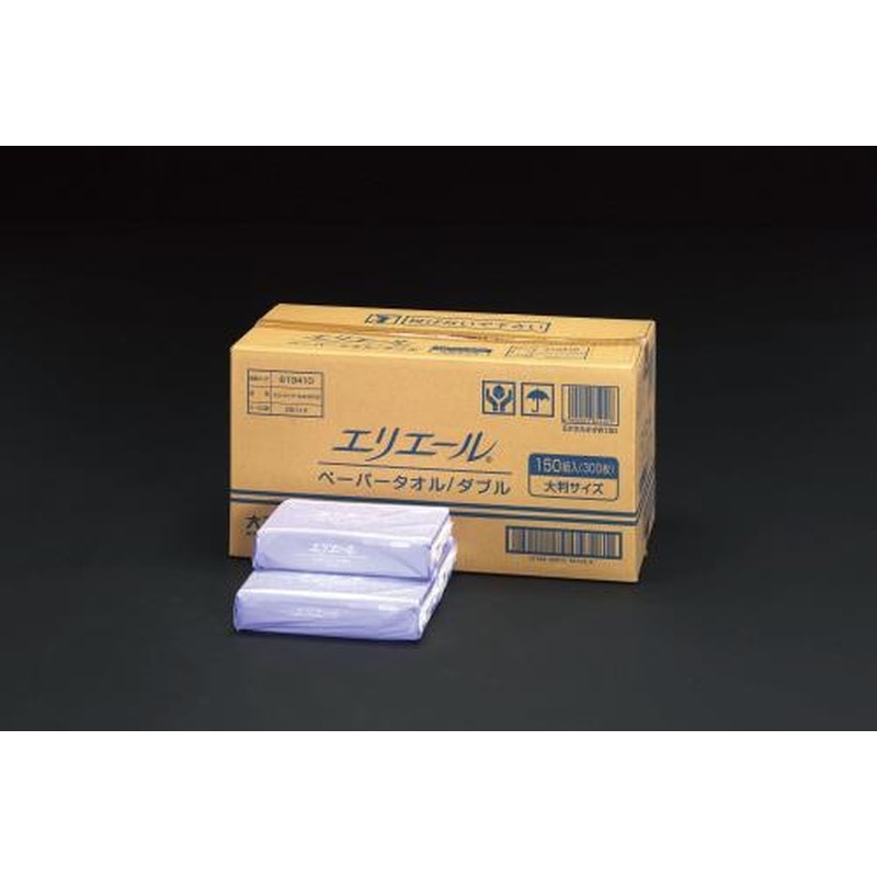 エスコ EA929AE-10B 230x248mmペーパータオル(25パック/1箱) 1個（ご注文単位1個）【直送品】