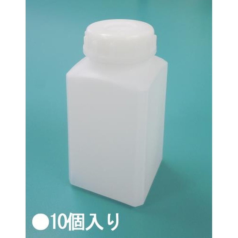 エスコ EA508AF-2B 55x55x128mm/0.25L角型広口ポリ容器(10個) 1個（ご注文単位1個）【直送品】