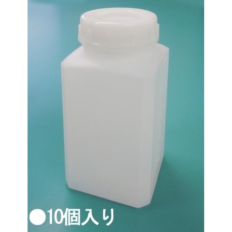 エスコ EA508AF-3B 70x70x153mm/0.50L角型広口ポリ容器(10個) 1個（ご注文単位1個）【直送品】