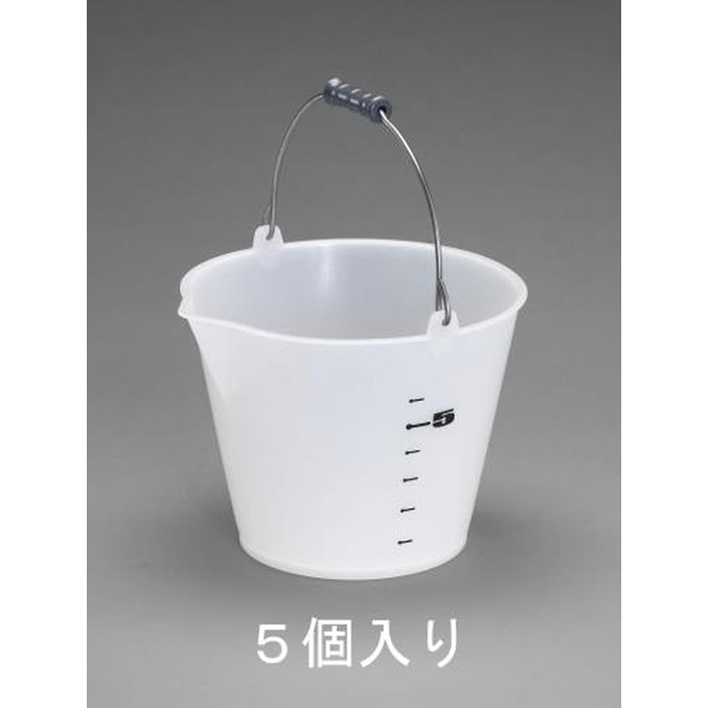 エスコ EA991PH-14 14L目盛付バケツ(5個) 1個（ご注文単位1個）【直送品】