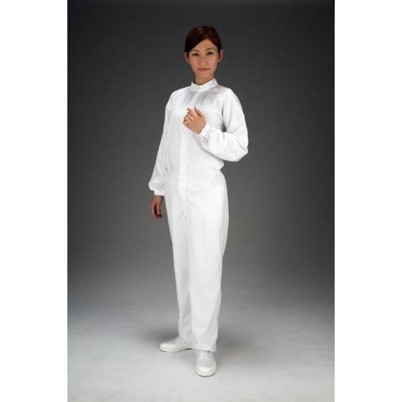 エスコ EA996DD-4[3L]クリーンルーム用継ぎ作業服(白/センターファスナー) 1個（ご注文単位1個）【直送品】