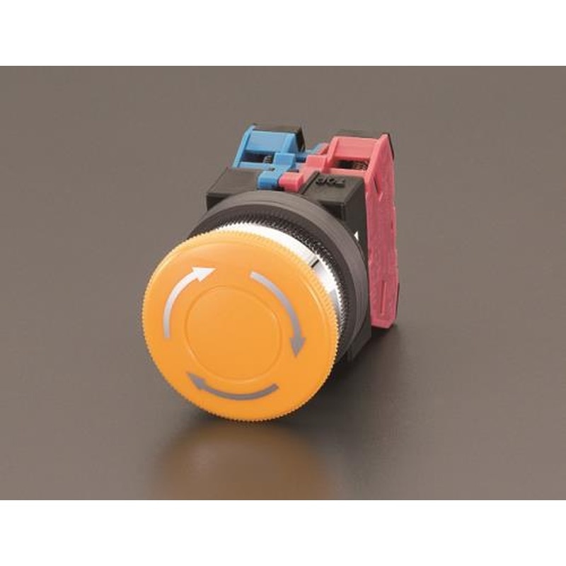 エスコ EA940D-40Y 1a-1b/30mmプッシュロックターンリセットスイッチ(黄) 1個(ご注文単位1個)【直送品】