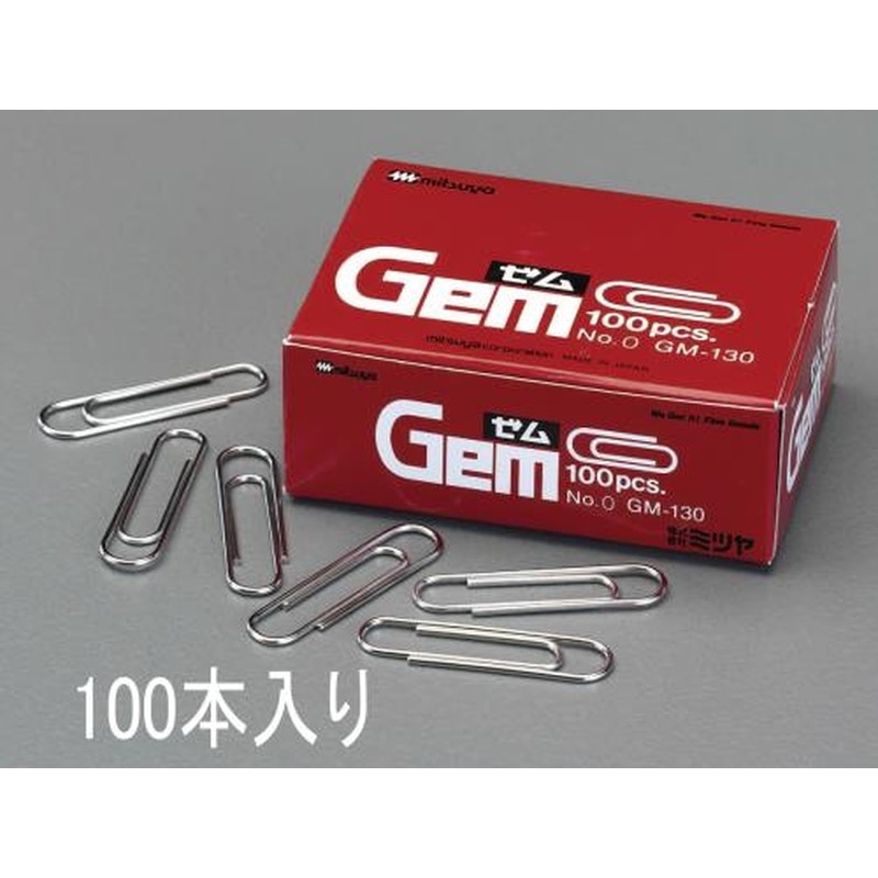 エスコ EA762FA-34[ジャイアント/53mm]ゼムクリップ(100本) 1個（ご注文単位1個）【直送品】