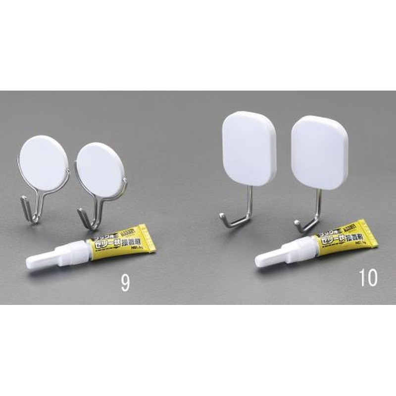 エスコ EA638LL-9 54x40mmフック(接着剤/スイング) 1個(ご注文単位1個)【直送品】