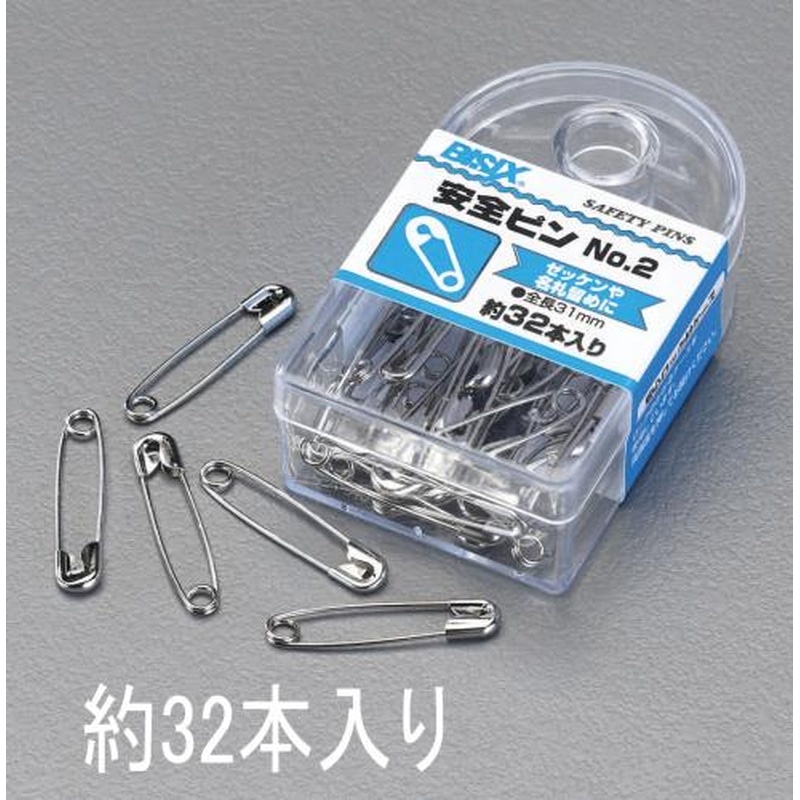 エスコ EA762FC-102 31mm安全ピン(32本) 1個(ご注文単位1個)【直送品】