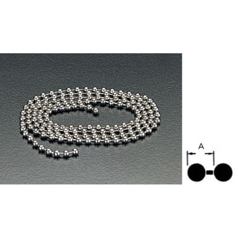 エスコ EA638DT-33 3.2mmx30mボールチェーン(ステンレス製) 1個（ご注文単位1個）【直送品】