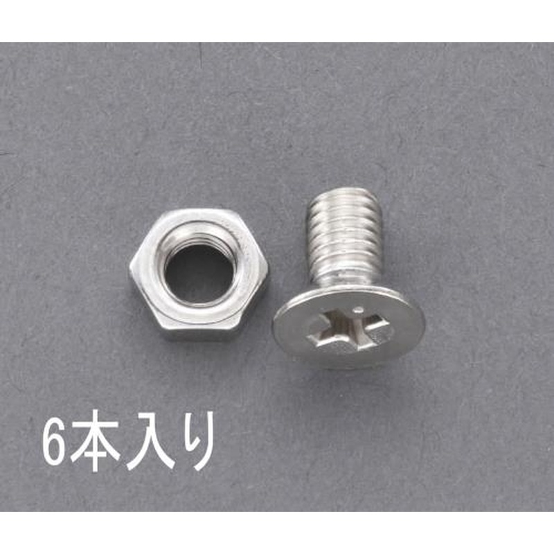 エスコ EA949NP-415 M4x15ゆるみ止皿頭小ねじ(ステンレス製/6個) 1個（ご注文単位1個）【直送品】