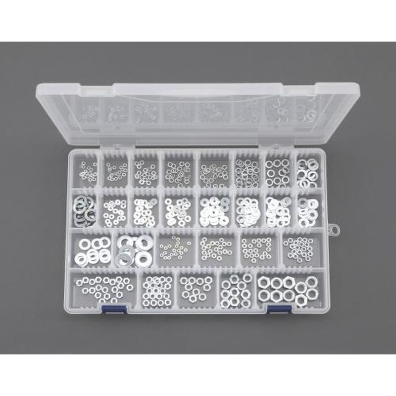 エスコ EA949LS-2 M2-M8ナット・ワッシャーセット(ユニクロメッキ) 1個（ご注文単位1個）【直送品】