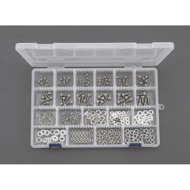 エスコ EA949AD-31 M4・M5・M6鍋頭小ねじ・ナット・ワッシャーセット(ステンレス) 1個（ご注文単位1個）【直送品】