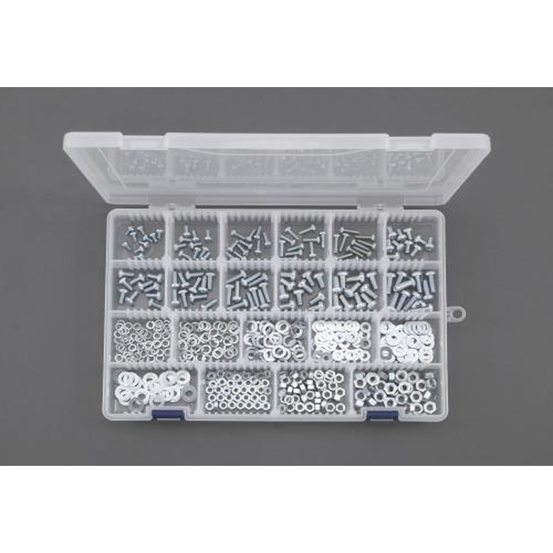 エスコ EA949AF-21 M4・M5・M6鍋小ねじ・ナット・ワッシャーセット(ユニクロメッキ) 1個（ご注文単位1個）【直送品】