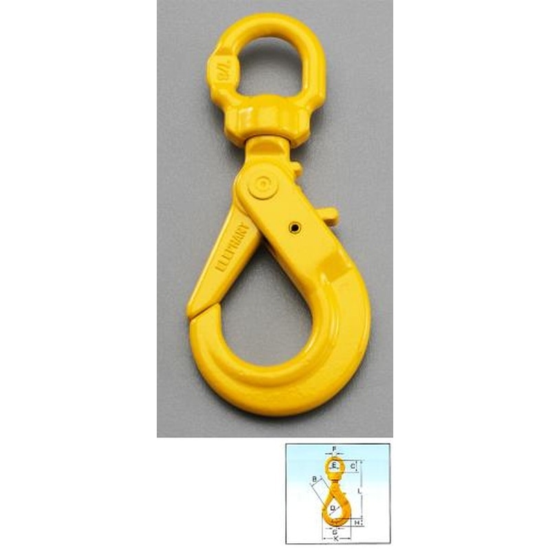 エスコ EA987FV-2.5A 2.5tonスイベル付安全フック 1個（ご注文単位1個）【直送品】