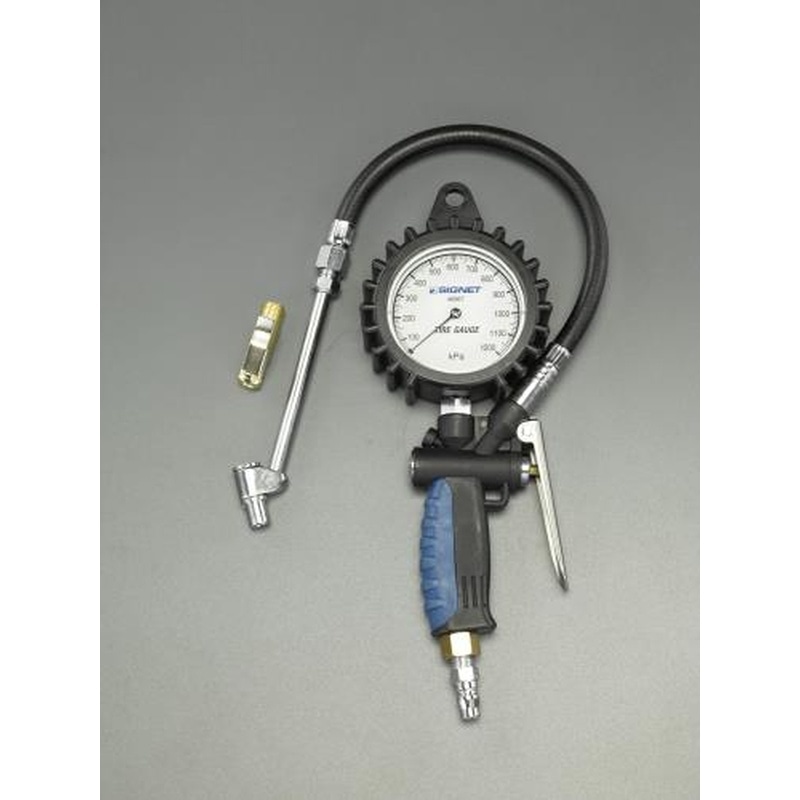 エスコ EA123CG-26A 0-1200kPaタイヤゲージ＆チャック(290mmホース付) 1個（ご注文単位1個）【直送品】