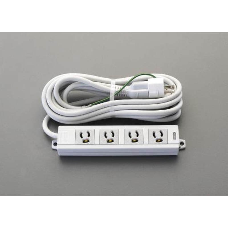 エスコ EA815GL-39E AC125V/15Ax5mタップ(4口・マグネット付) 1個（ご注文単位1個）【直送品】