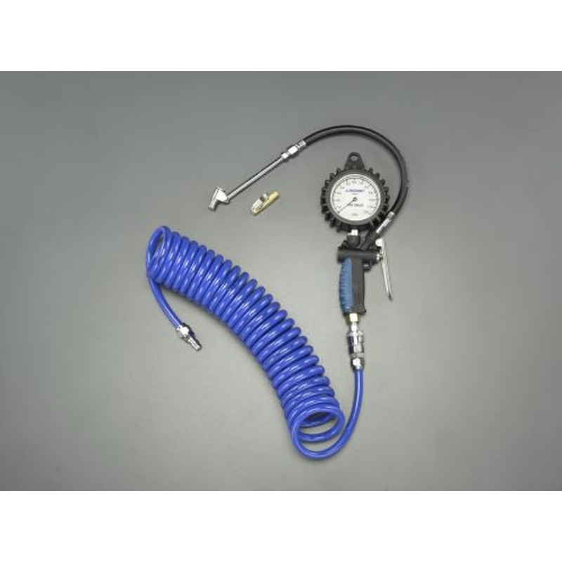 エスコ EA123CG-28A 0-1200kPaタイヤゲージ＆チャック(4.2mホース付) 1個（ご注文単位1個）【直送品】