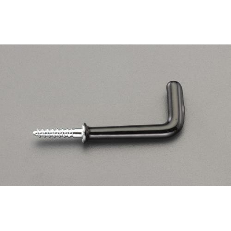 エスコ EA951BX-32A 5.0x32mmねじ付L型フック(コーティング付/4個) 1個（ご注文単位1個）【直送品】