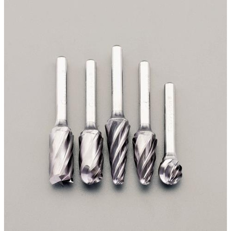 エスコ EA819V-21A 5本組［Coated]超硬バー(アルミ用・6mm軸) 1個（ご注文単位1個）【直送品】