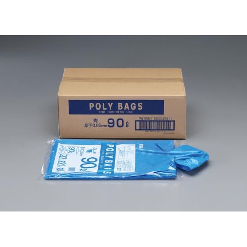 エスコ EA995AD-60A 90Lごみ袋(青/半透明/200枚) 1個（ご注文単位1個）【直送品】