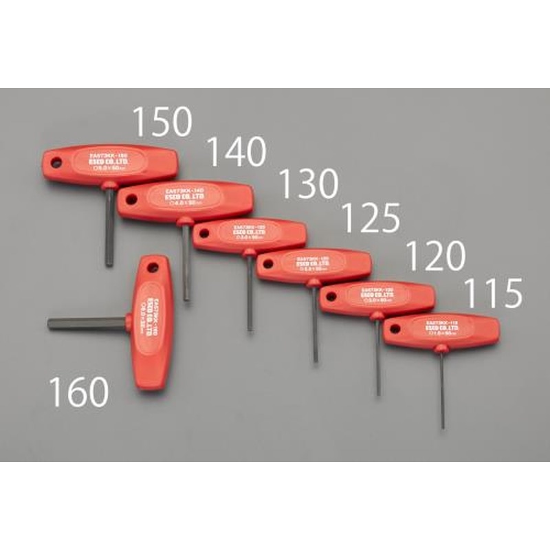 エスコ EA573KK-120 2.0x50mm［Hexagon]T型ドライバー 1個（ご注文単位1個）【直送品】