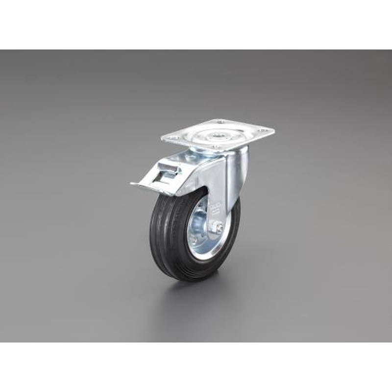 エスコ EA986GL-23 160mmキャスター(自在金具・ブレーキ付/耐熱) 1個(ご注文単位1個)【直送品】