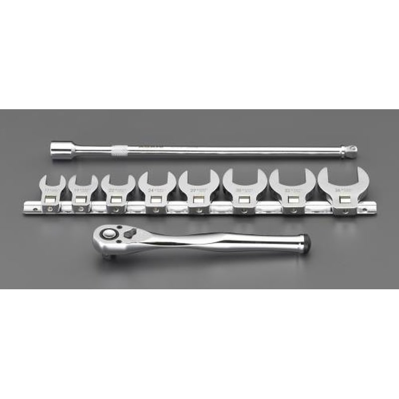 エスコ EA618TK 1/2”DRクローフットレンチセット 1個（ご注文単位1個）【直送品】
