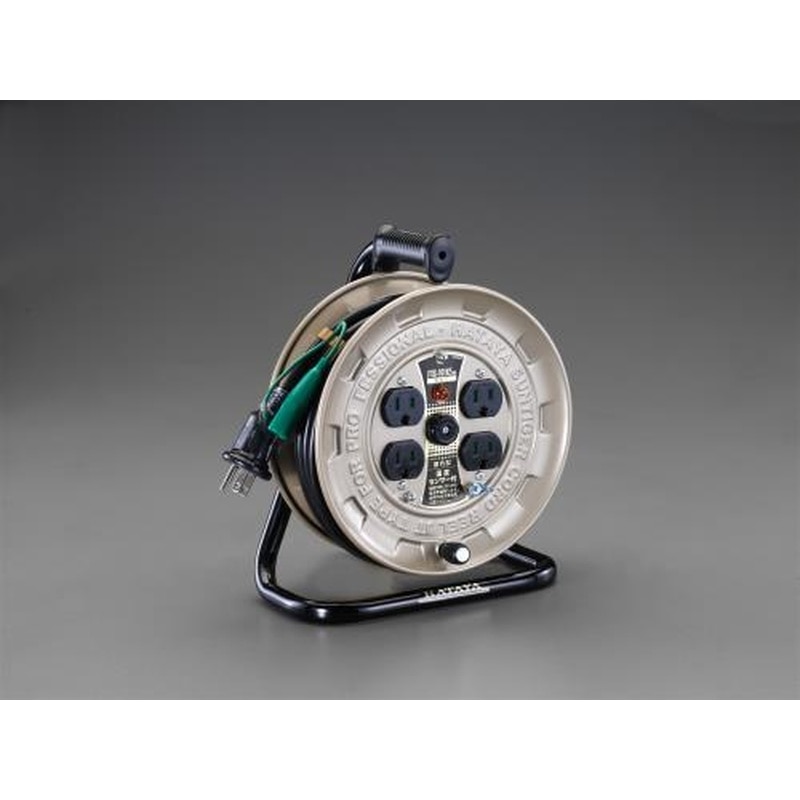 エスコ EA815BK-10EA AC125V/15A/10mコードリール(温度センサー・接地付) 1個（ご注文単位1個）【直送品】