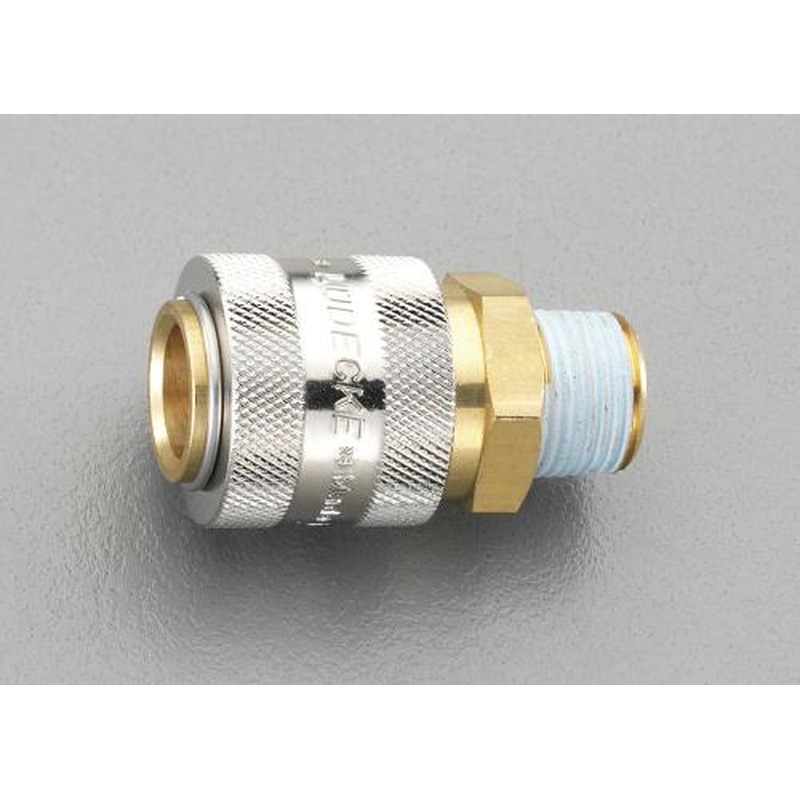 エスコ EA140GA-2 R1/4”雄ねじカップリング(真鍮製/ワンプッシュ) 1個（ご注文単位1個）【直送品】
