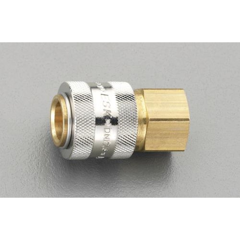 エスコ EA140GB-4 G1/2”雌ねじカップリング(真鍮製/ワンプッシュ) 1個（ご注文単位1個）【直送品】