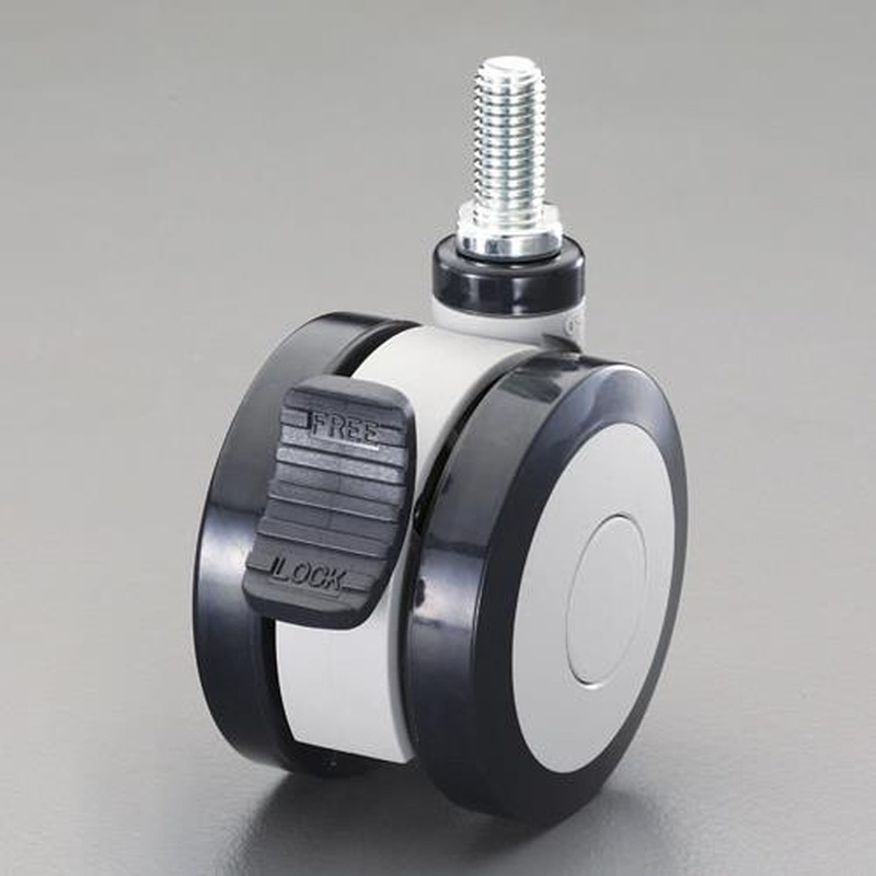 エスコ EA986TE-16 75mmキャスター(ツインホイール・ブレーキ付) 1個（ご注文単位1個）【直送品】