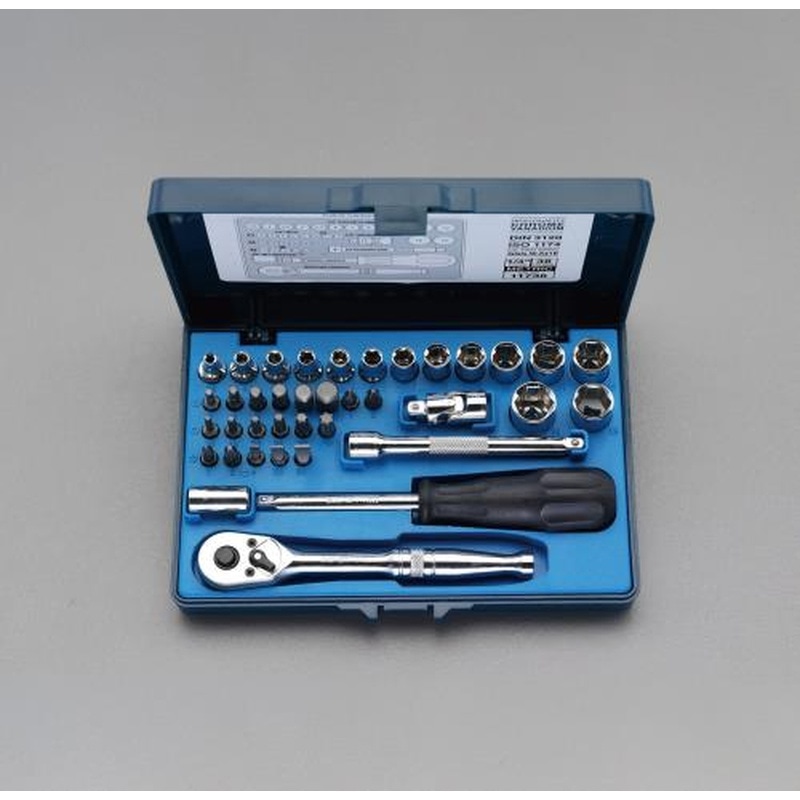 エスコ EA617CJ-2 1/4”DRソケットレンチセット 1個（ご注文単位1個）【直送品】