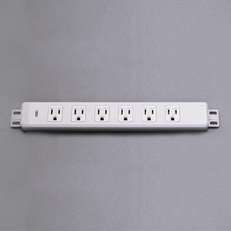 エスコ EA940CK-96 125V/15A機器用接地コンセント(6個口) 1個（ご注文単位1個）【直送品】