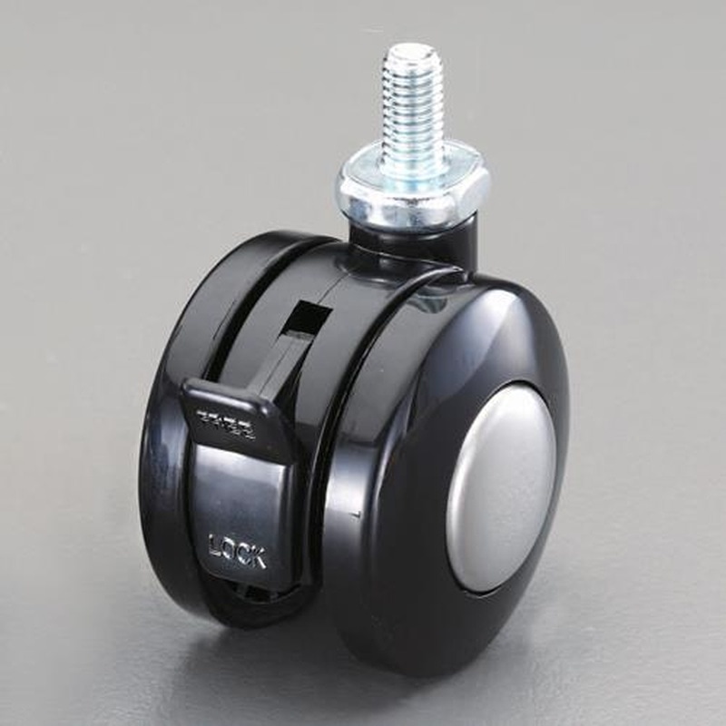 エスコ EA986TB-340 40mmキャスター(ツインホイール・ブレーキ付) 1個(ご注文単位1個)【直送品】