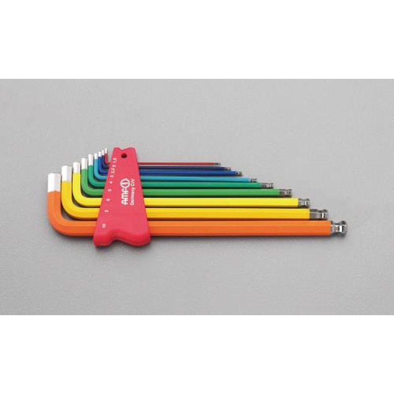 エスコ EA573GK-90 1.5-10mm/9本組［BallHex]キーレンチ(カラーコート) 1個（ご注文単位1個）【直送品】