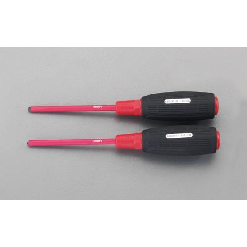 エスコ EA557AT-10 2本組［＋-]ドライバー(絶縁) 1個（ご注文単位1個）【直送品】