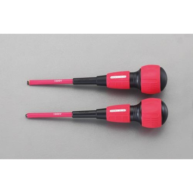 エスコ EA557AR-10 2本組［＋-]ドライバー(パワーG電工・絶縁) 1個（ご注文単位1個）【直送品】