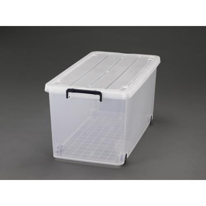 エスコ EA506AB-57 390x740x350mm収納ケース(バックル付/クリアー) 1個(ご注文単位1個)【直送品】