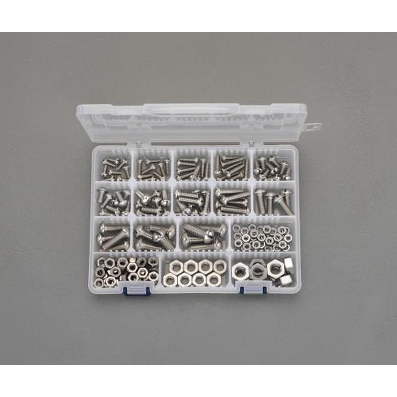 エスコ EA949NF-100 W3/16-3/8鍋頭小ねじ・ナットセット(ステンレス製) 1個(ご注文単位1個)【直送品】