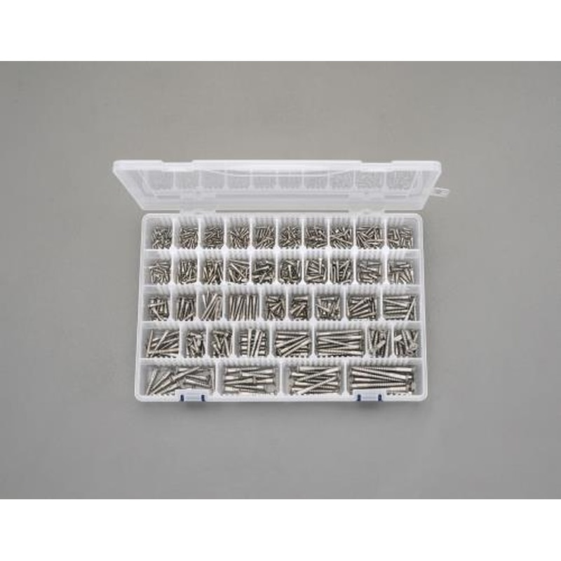 エスコ EA949ED-5 2.1-5.1mm皿頭木ねじセット(ステンレス製) 1個（ご注文単位1個）【直送品】