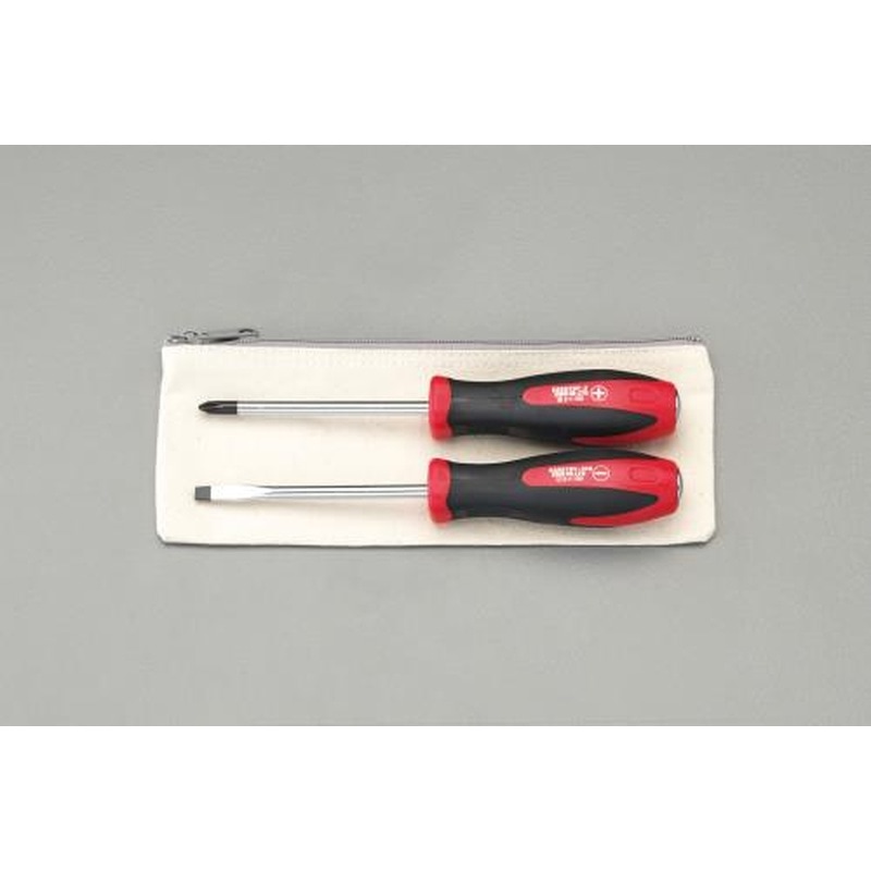 エスコ EA557DF-10 2本組［＋-]ドライバー(貫通柄) 1個（ご注文単位1個）【直送品】